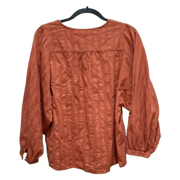 MADEWELL Raglan Peasant Top Stripe Orange Medium - Picture 3 of 10